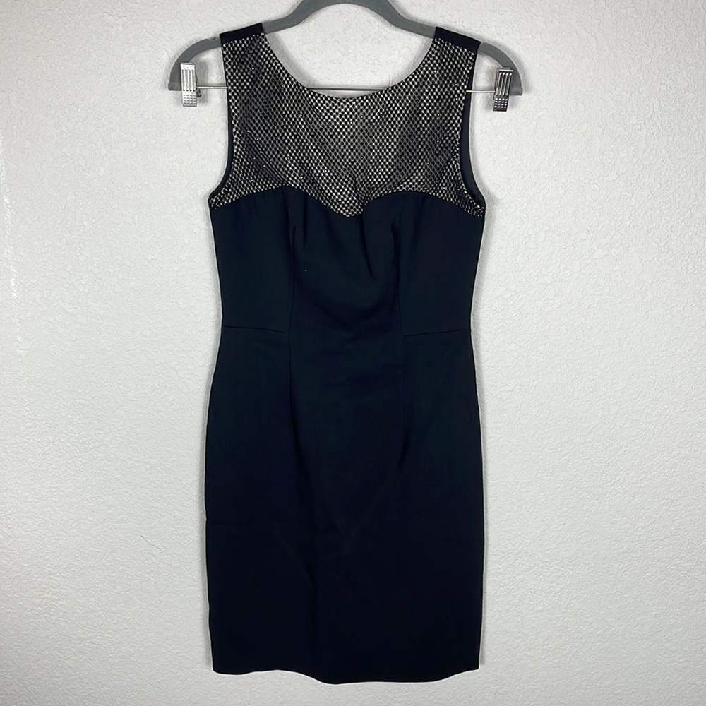 L’Agence For Intermix Black Sleeveless Sequin Mesh Sparkle Sheath Dress LBD - Picture 3 of 10